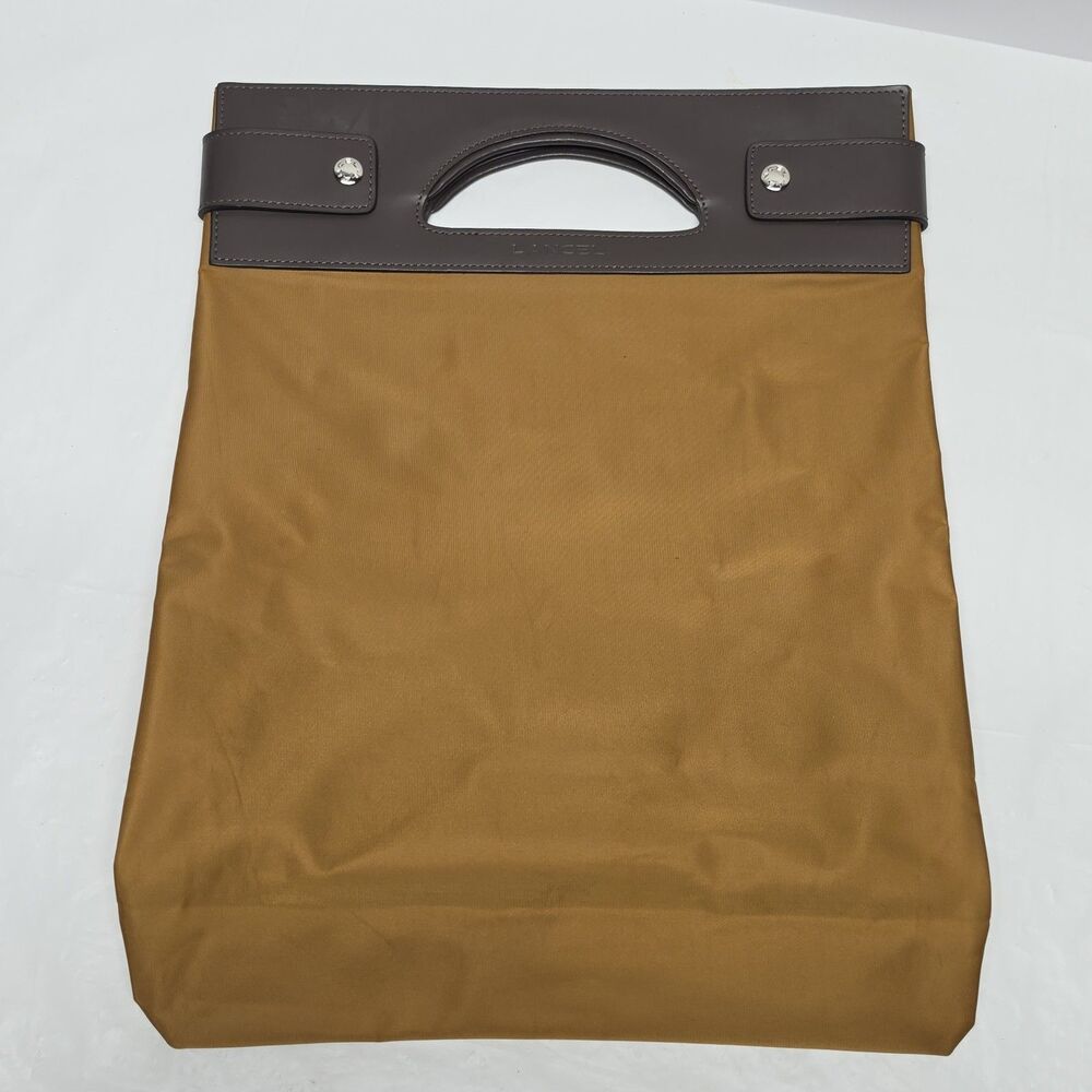 Lancel Convertible / Foldable Nylon Tote Ballistic Nylon in Tan Brown